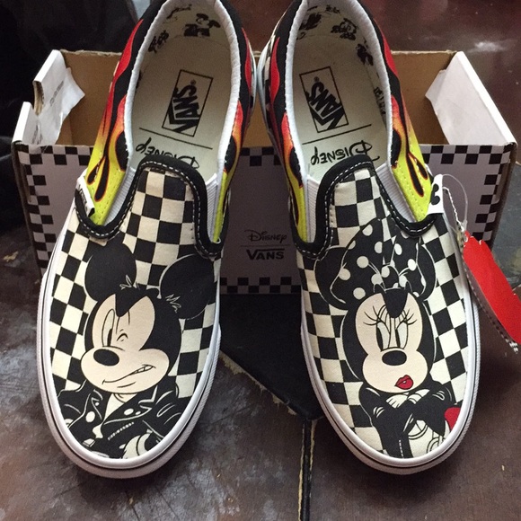 mickey mouse checkered vans